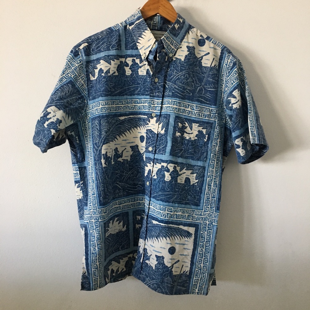 Hawaiian Palm Musician Shirt Sz L